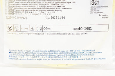 Halyard 40-1431 Corflo Nasogastric/Nasointestinal Feeding Tube 10Fr 109cm
